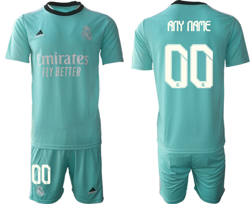Men 2021-2022 Club Real Madrid second away Light blue customized Soccer Jersey